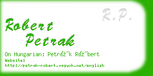 robert petrak business card